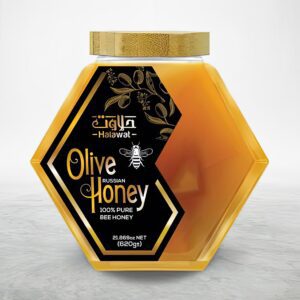 Russian Olive Honey Luxury Pack 620g glass jar with wooden honey dipper