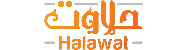 Halawat logo in Arabic and English